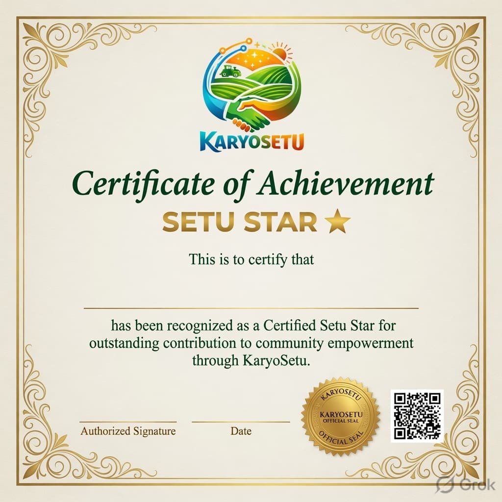 Setu Star certificate design